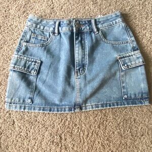 SHEIN Blue Pencil Cargo Mini Skirt